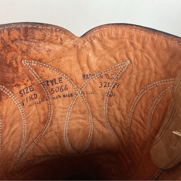 1960s Rodeo Suede Cowboy Boots 11.5 D Rough Out USA Made - Picture 8 of 16